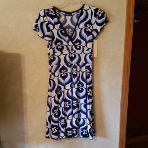 Blue and white dress